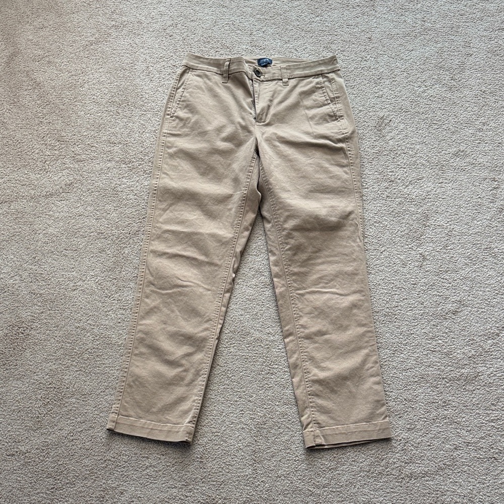 J. Crew Factory Women's Tan Ankle Chino Pants. Pockets.